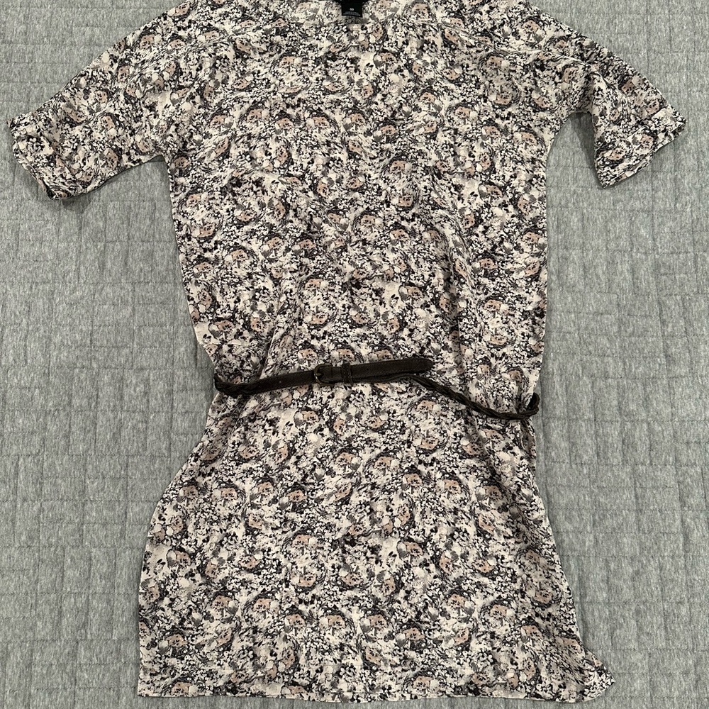 Club Monaco Monochrome Floral Tunic with Belt